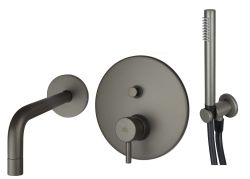 Zestaw wannowy podtynkowy ze słuchawką prysznicową Paffoni Light LIG015ZWWMG grafit