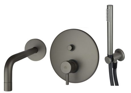 Przejdź do produktu Zestaw wannowy podtynkowy ze słuchawką prysznicową Paffoni Light LIG015ZWWMG grafit