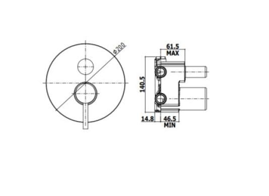 Bateria prysznicowa podtynkowa z przełącznikiem Paffoni Light LIG018