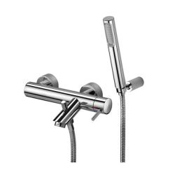 Bateria wannowo-prysznicowa ścienna ze słuchawką prysznicową Paffoni Light LIG023CR chrom