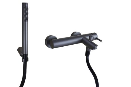 Przejdź do produktu Bateria wannowo-prysznicowa ścienna ze słuchawką prysznicową Paffoni Light LIG023MG grafit