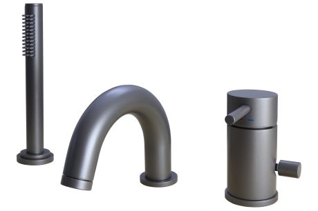 Przejdź do produktu Grafitowa bateria nawannowa ze słuchawką prysznicową Paffoni Light LIG040MG