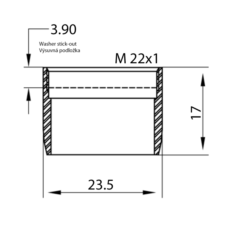 NEOPERL perlator ekonomiczny 6 l/min, gwint wewnętrzny M22x1, chrom