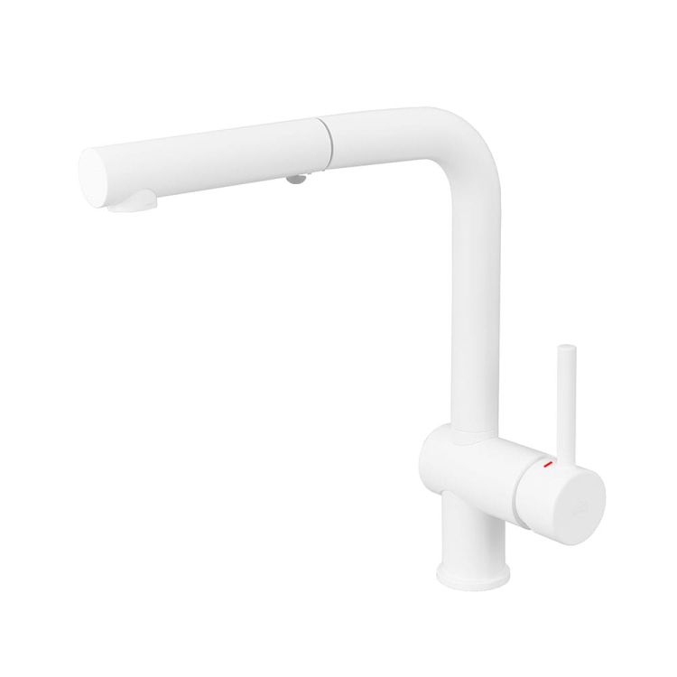 Bateria zlewozmywakowa 29 cm z obrotową wylewką Paffoni Light LIG285BO biały mat