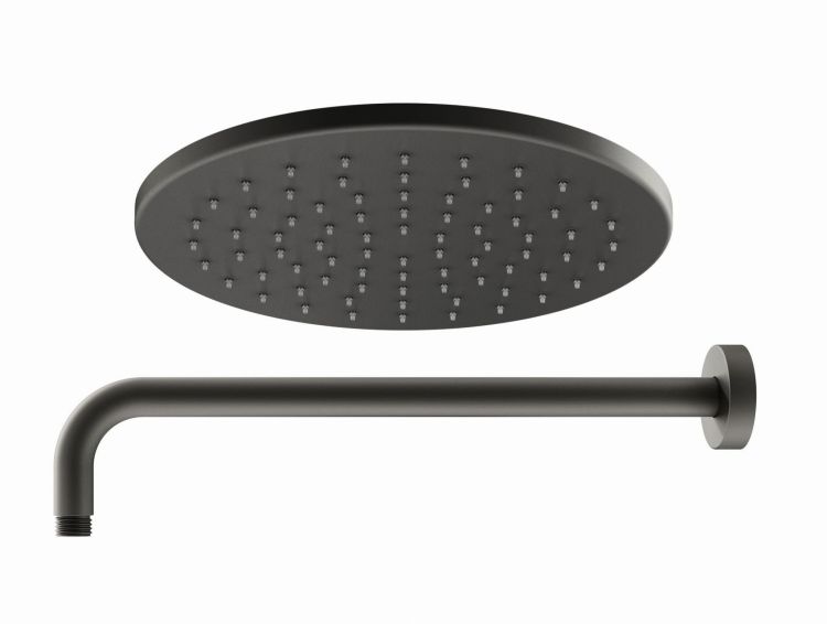 Deszczownica natryskowa okrągła 22,5 cm z ramieniem grafit Paffoni ZSOF074MG+ZSOF034MG