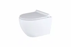 Miska WC bezkołnierzowa, wisząca 36x49 cm z deską wolnoopadającą Trend Caneo TR2196D biały