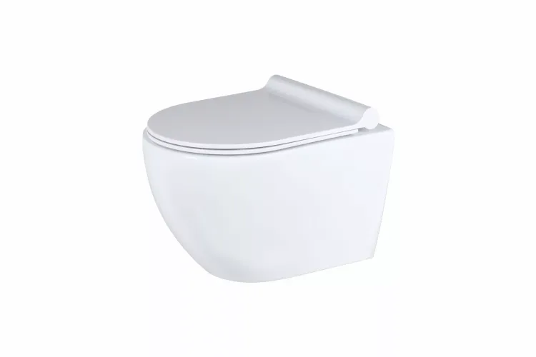Miska WC bezkołnierzowa, wisząca 36x49 cm z deską wolnoopadającą Trend Caneo TR2196D biały