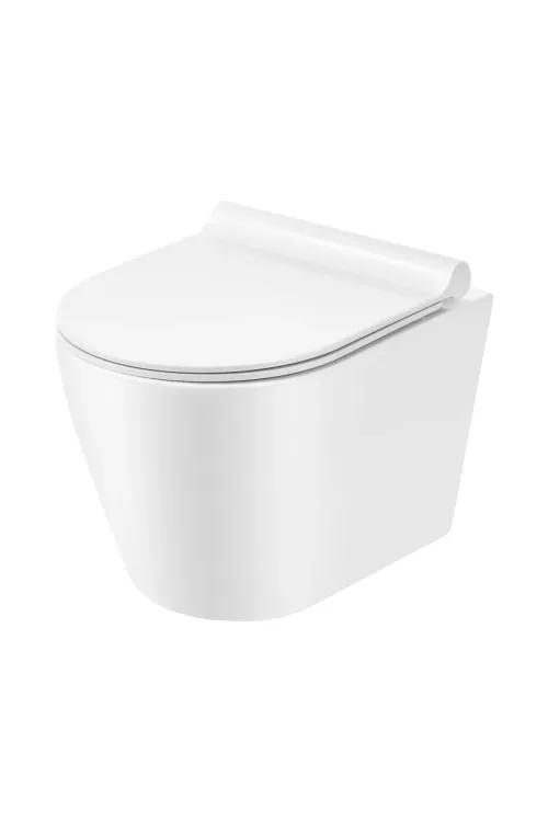 Miska WC bezkołnierzowa wisząca 48x36 cm z deską WC wolnoopadającą Uptrend Amaro TR2217 biały