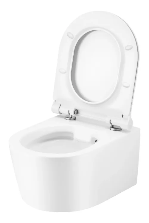 Miska WC bezkołnierzowa wisząca 37x49 cm Trend Corona z deską WC TR2197 biała