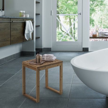 Przejdź do produktu HIMALAYA taboret łazienkowy, 39,5x44,3x29,5cm, bambus