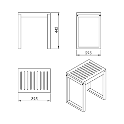 HIMALAYA Taboret łazienkowy, 39,5x44,3x29,5cm, bambus
