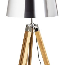 ALVIS/ILUSION podłogowa  folia chromowana/bambus 230V LED E27 15W