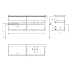 PANEDA szafka umywalkowa 149x55x45,2cm, biały