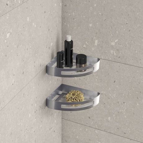 Przejdź do produktu SMART półka narożna do kabiny prysznicowej, 210x45x210mm, gun metal
