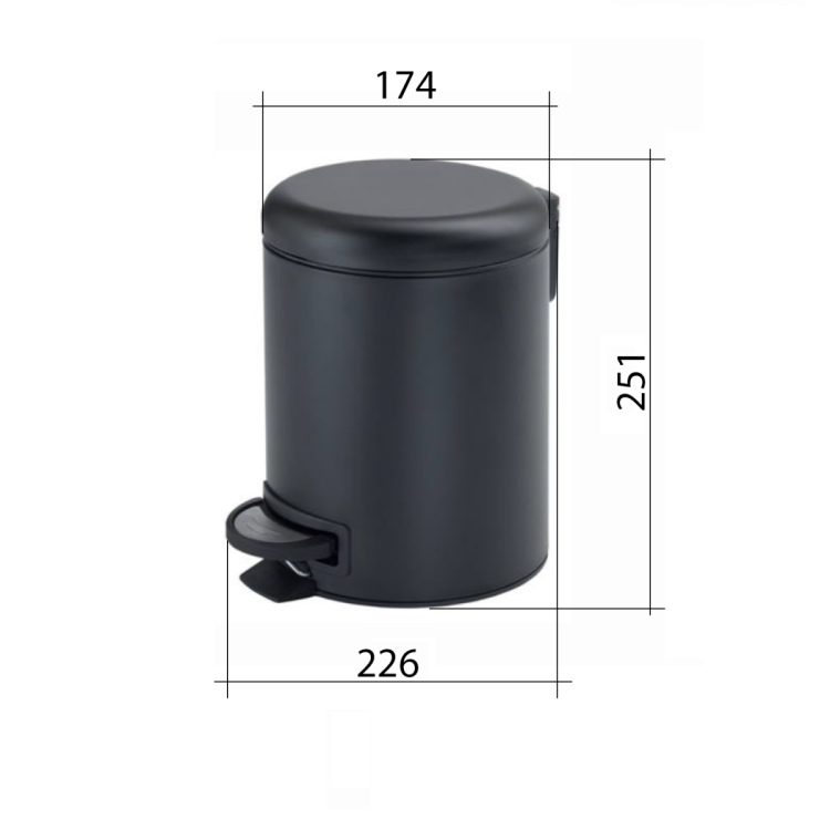 POTTY kosz na śmieci 3l, Soft Close, gun metal