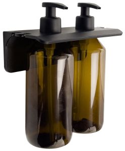 GROUPER podwójny wiszący dozownik mydła, 2x500ml, brąz