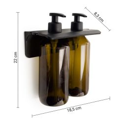 GROUPER podwójny wiszący dozownik mydła, 2x500ml, brąz