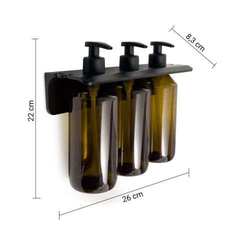 Przejdź do produktu GROUPER potrójny wiszący dozownik mydła, 3x500ml, brąz
