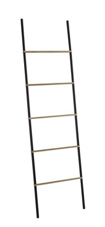 Przejdź do produktu KENTA drabinka-wieszak na ręczniki 450x1610x21mm, czarny/bambus