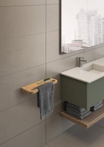 HIMALAYA półka zuchwytem na ręczniki 400x145mm, bambus