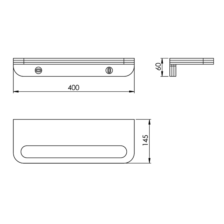 HIMALAYA półka zuchwytem na ręczniki 400x145mm, bambus