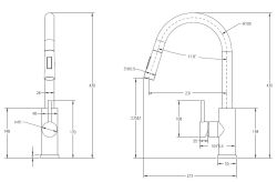 Bateria zlewozmywakowa 43 cm z obrotową wylewką AquaPro KU01ZM złoty mat