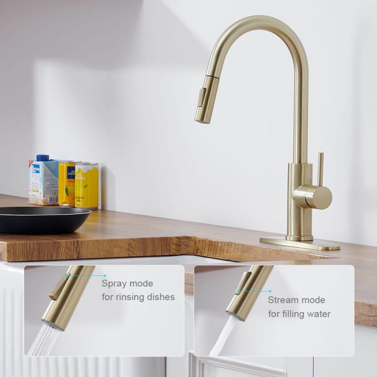 Bateria zlewozmywakowa 43 cm z obrotową wylewką AquaPro KU01ZM złoty mat
