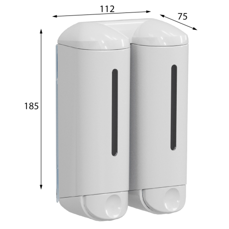Przejdź do produktu SHOWER MEDIUM podwójny dozownik mydła płynnego 2x250ml, biały