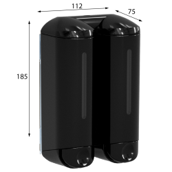 SHOWER MEDIUM podwójny dozownik mydła płynnego 2x250ml, czarny