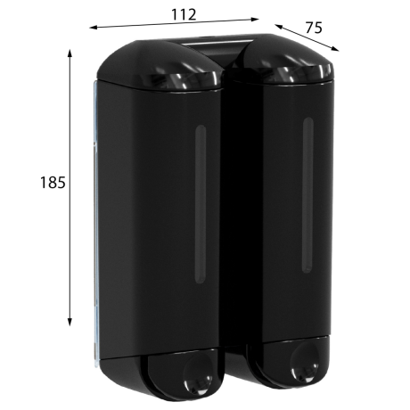 Przejdź do produktu SHOWER MEDIUM podwójny dozownik mydła płynnego 2x250ml, czarny