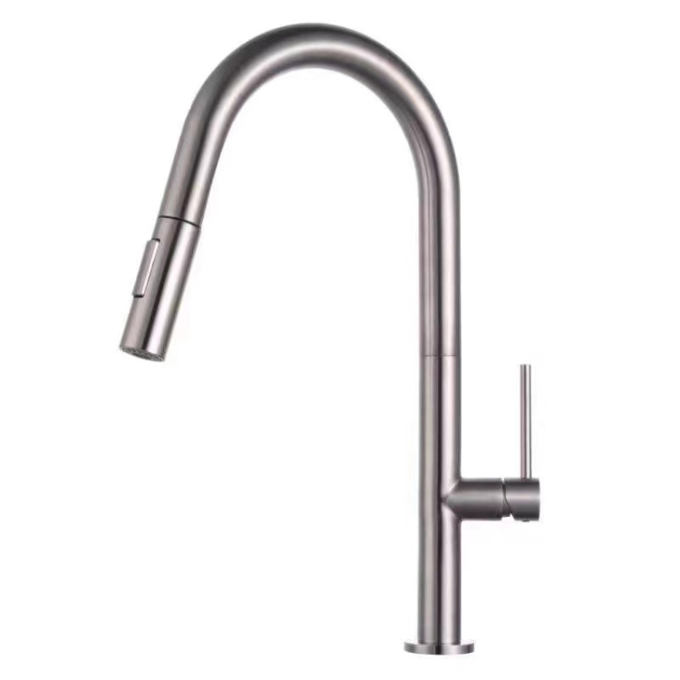 Bateria zlewozmywakowa 45 cm z obrotową wylewką AquaPro KU03STS stal szczotkowana
