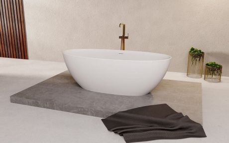 Przejdź do produktu NOYA wanna wolnostojąca 170x76x56cm, solid surface, biały mat
