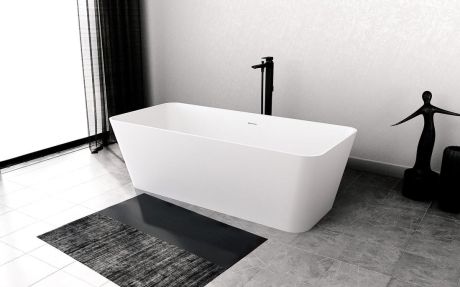 Przejdź do produktu LEYLA wanna wolnostojąca 170x78x55cm, solid surface, biały mat
