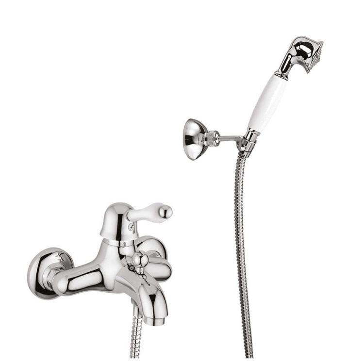 Bateria wannowa Retro ze słuchawką prysznicową Giulini Harmony 9501CR chrom połysk