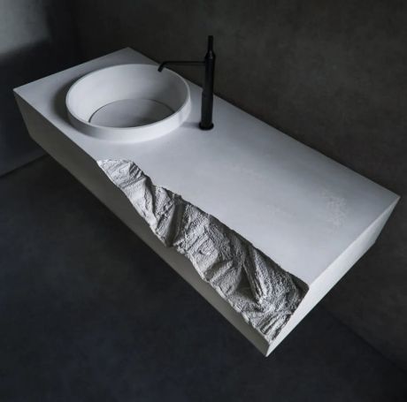 Przejdź do produktu Umywalka z betonu architektonicznego wisząca Durabad Erozja 1 jasny beton 