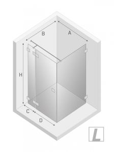 KABINA EVENTA 1D PROSTOKĄTNA L 110x120x200 CZYSTE 8mm ACTIVE SHIELD 2.0