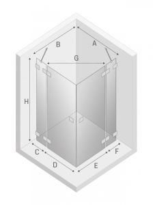 KABINA EVENTA 2D PROSTOKĄTNA  90x80x200 CZYSTE 8mm ACTIVE SHIELD 2.0