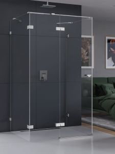 KABINA EVENTA 1D KWADRATOWA PRZYŚCIENNA L 80x80x200 CZYSTE 8mm ACTIVE SHIELD 2.0