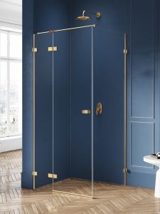 KABINA AVEXA GOLD BRUSHED 1D PROSTOKĄTNA L 100x80x200 CZYSTE 6mm ACTIVE SHIELD 2.0