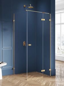 KABINA AVEXA GOLD BRUSHED 1D PROSTOKĄTNA P 90x100x200 CZYSTE 6mm ACTIVE SHIELD 2.0