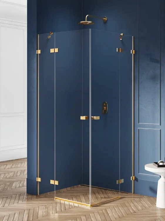KABINA AVEXA GOLD BRUSHED 2D PROSTOKĄTNA  100x90x200 CZYSTE 6mm ACTIVE SHIELD 2.0