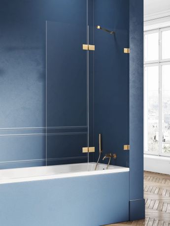 Przejdź do produktu NZ2 PARAWAN NAWANNOWY AVEXA GOLD BRUSHED 1D L 100x150 CZYSTE 6mm ACTIVE SHIELD 2.0