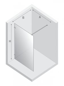 NZ4 KABINA AVEXA WALK-IN U 140x200 CZYSTE 8mm ACTIVE SHIELD 2.0