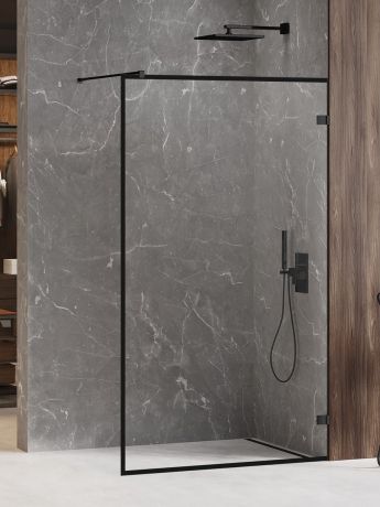 Przejdź do produktu NZ6 KABINA AVEXA BLACK WALK-IN U 80x200 CZYSTE 6mm ACTIVE SHIELD 2.0 WZÓR RAMKA
