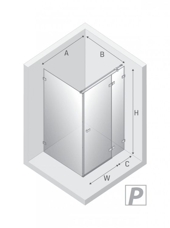 KABINA AVEXA GOLD SHINE 1D PROSTOKĄTNA P 80x100x200 CZYSTE 6mm ACTIVE SHIELD 2.0
