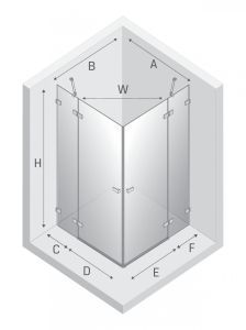 KABINA AVEXA GOLD SHINE 2D PROSTOKĄTNA  100x90x200 CZYSTE 6mm ACTIVE SHIELD 2.0
