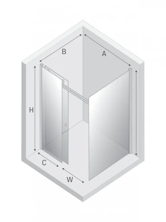 KABINA DIORA 1D PROSTOKĄTNA U 120x80x200 CZYSTE 6mm ACTIVE SHIELD 2.0
