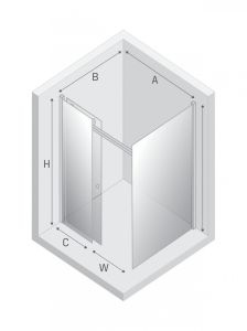 KABINA DIORA 1D PROSTOKĄTNA U 130x90x200 CZYSTE 6mm ACTIVE SHIELD 2.0