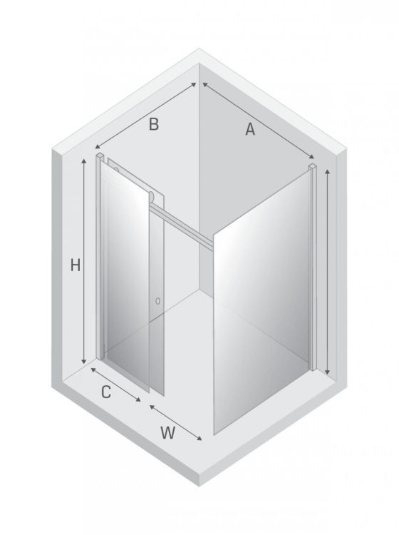KABINA DIORA 1D PROSTOKĄTNA U 140x80x200 CZYSTE 6mm ACTIVE SHIELD 2.0