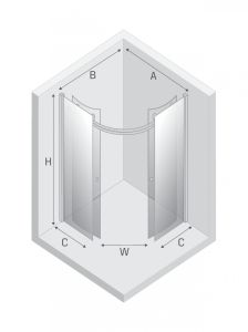 KABINA ULTIMA 2D PÓŁOKRĄGŁA U 90x90x190 CZYSTE 6mm ACTIVE SHIELD 2.0